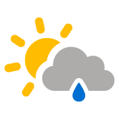 Vereinzelte Wolken mit leichtem Regen Vereinzelte Wolken mit leichtem Regen