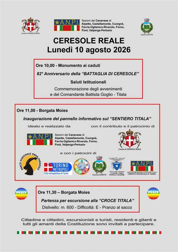 82° Anniversario della Battaglia di Ceresole Reale